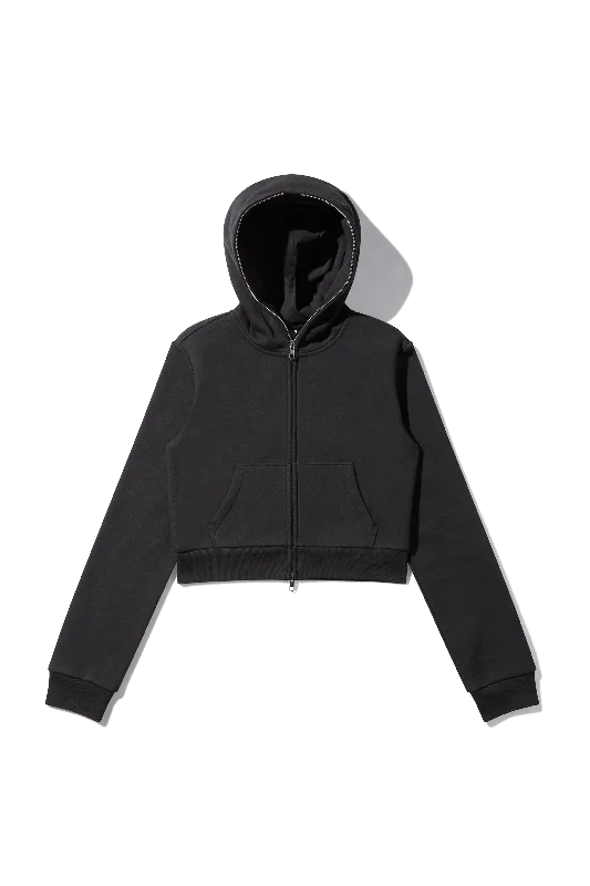 Cropped Full Zip Body Bag Hoodie