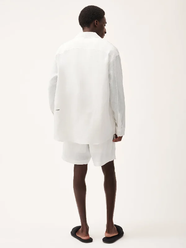 DNA Aloe Linen Mid Length Shorts—off-white