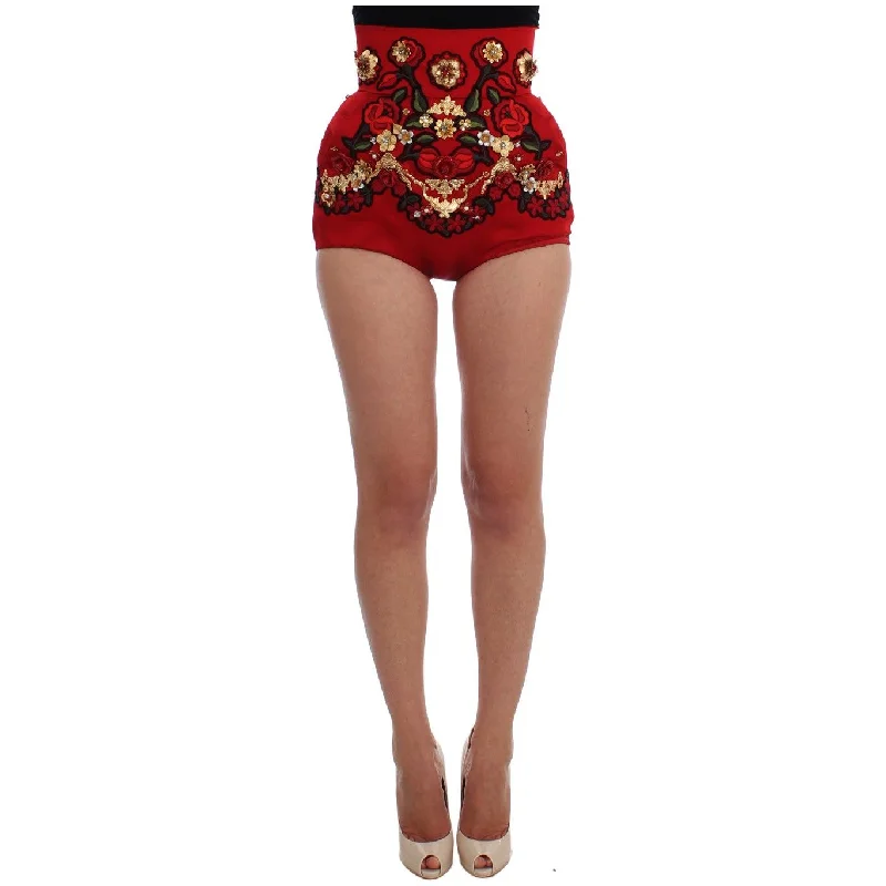 Dolce & Gabbana Enchanted Sicilian Rose Embroidered Mini Shorts