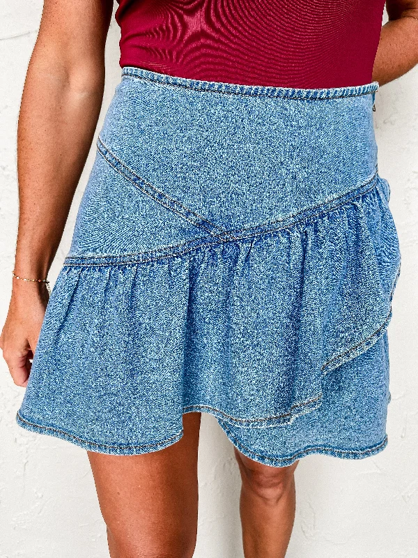 Make My Day Denim Mini Skirt