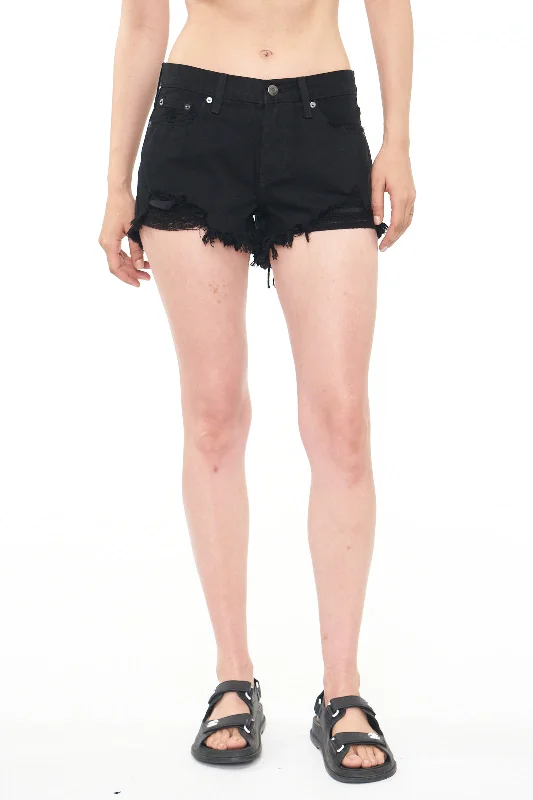 Pistola Gigi Low Rise Cut Off Shorts in Blackrock Distressed