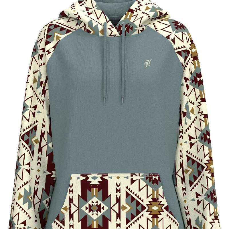 Hooey Women's ""Summit"" Hoodie in Blue with Aztec Pattern