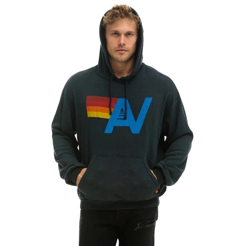 Aviator Nation Logo Pullover Hoodie Relaxed Charcoal