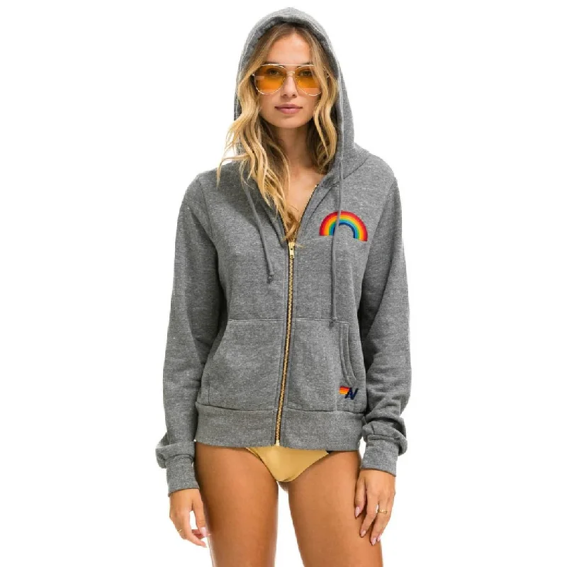 Rainbow Zip Hoodie (Heather Grey)