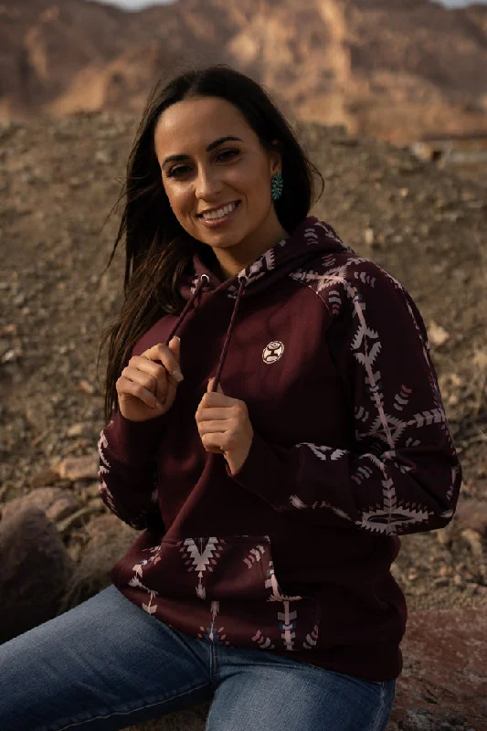 ""Summit"" Maroon / Aztec Hoody