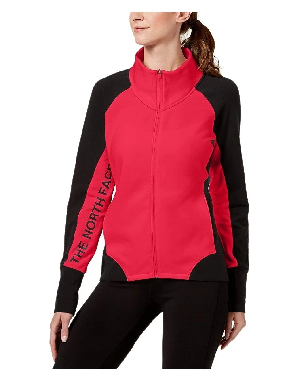 THE NORTH FACE Women's Train N Logo Full Zip Sweatshirt, Red/Black, XS