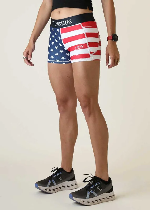 Women's USA 3"" Compression Shorts