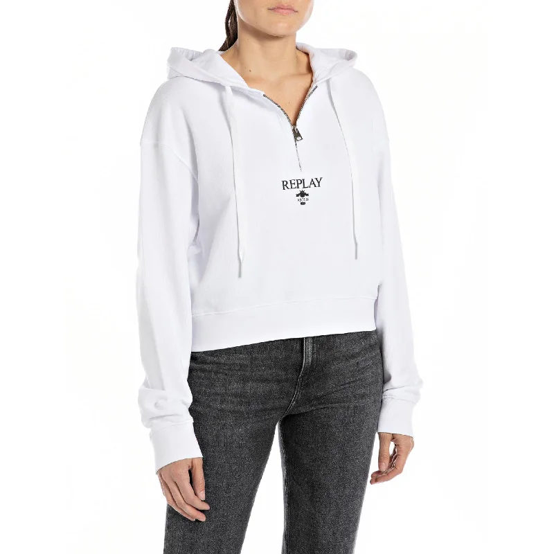 Replay Women's Half-zipper Cropped Hoodie