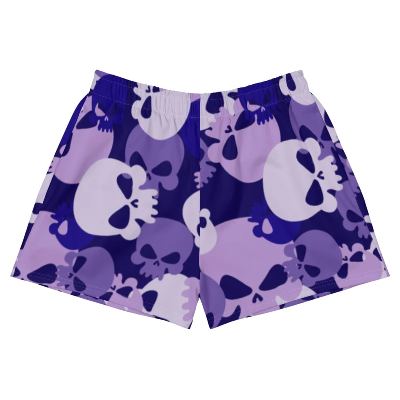 Women’s Purple Camo Skulls Athletic Shorts