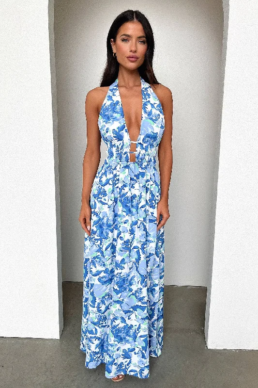 Arien Maxi Dress - Blue Floral