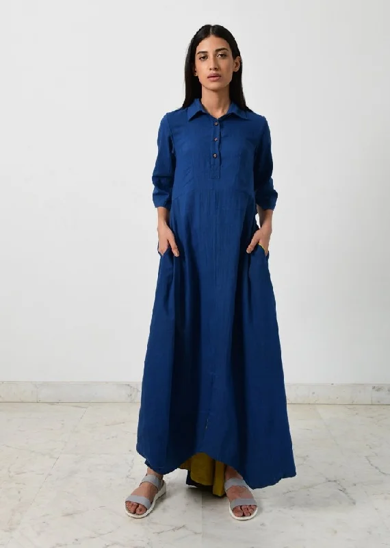 Blue collar cowl dress- In Store