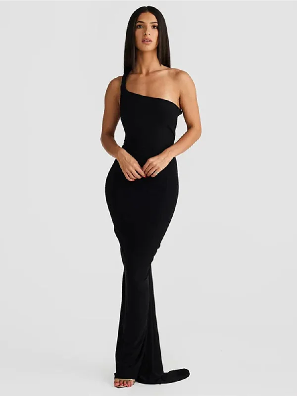 Bodycon Elegant Long Mermaid Halter Off Shoulder Sexy Spring Summer Maxi Dress