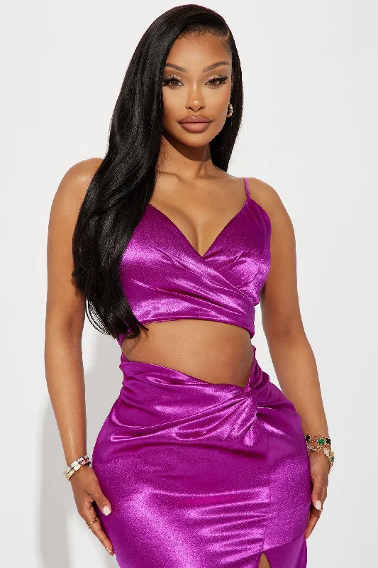 Isla Satin Gown - Magenta