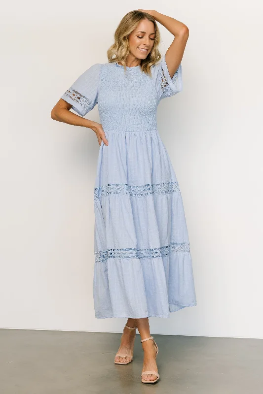 Loveland Geo Lace Maxi Dress | Light Blue