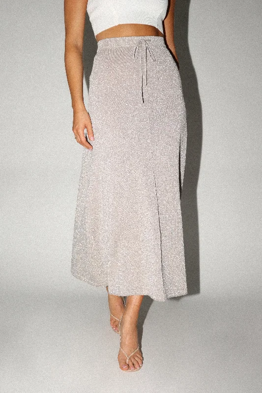 Lucille Knit Skirt - Silver