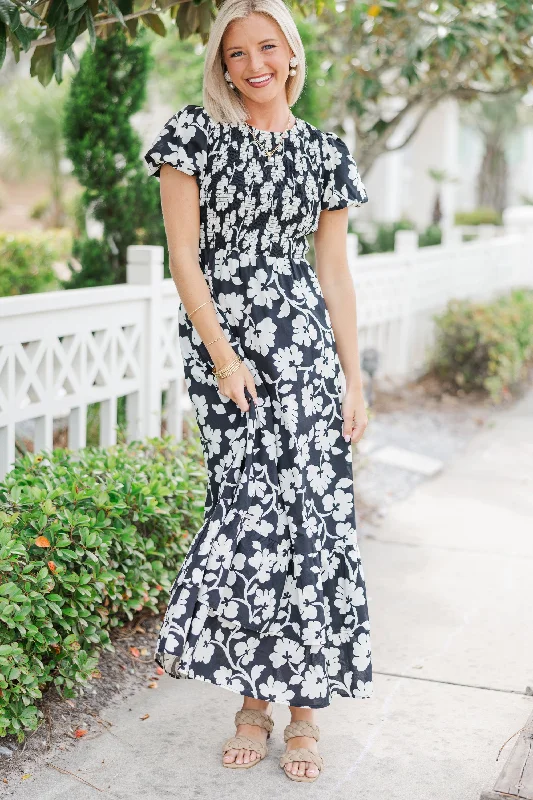 Make The Right Choice Black Floral Maxi Dress