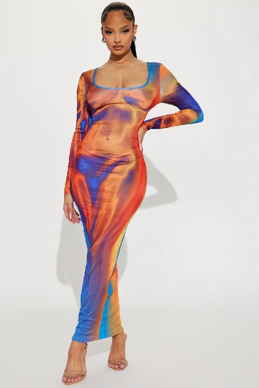 Transformed Gaia Maxi Dress - Orange/combo