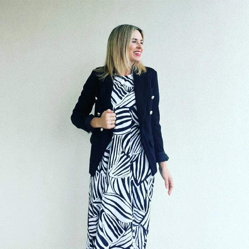 Zion Monochrome  Maxi Dress